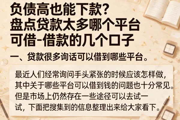 负债高也能下款？盘点贷款太多哪个平台可借款的几个口子