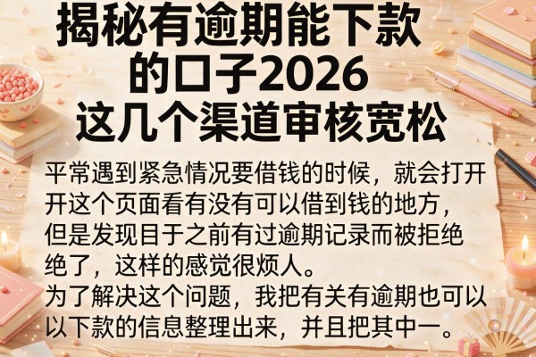 揭秘有逾期能下款的口子2026，这几个渠道审核宽松