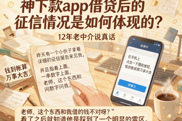 神下款app借贷后的征信情况是如何体现的？12年老中介说真话