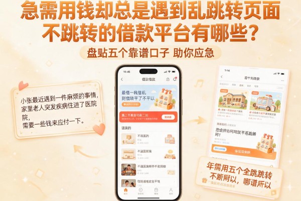 急需用钱却总是遇到乱跳转页面？不跳转的借款平台有哪些？盘点五个靠谱口子助你应急