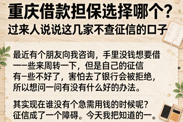 重庆借款担保选择哪个？过来人说说这几家不查征信的口子