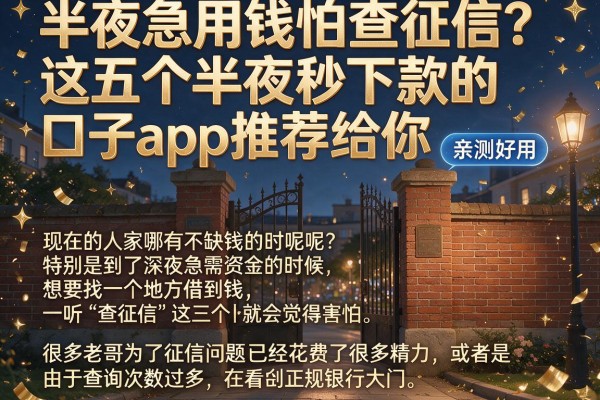 半夜急用钱怕查征信？这五个半夜秒下款的口子app推荐给你，亲测好用