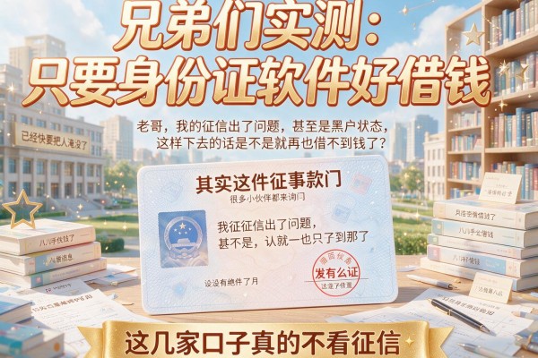 兄弟们实测：只要身份证软件好借钱，这几家口子真的不看征信