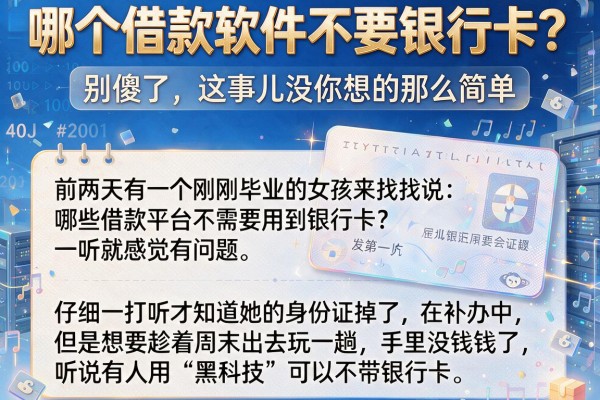 哪个借款软件不要银行卡?别傻了,这事儿没你想的那么简单