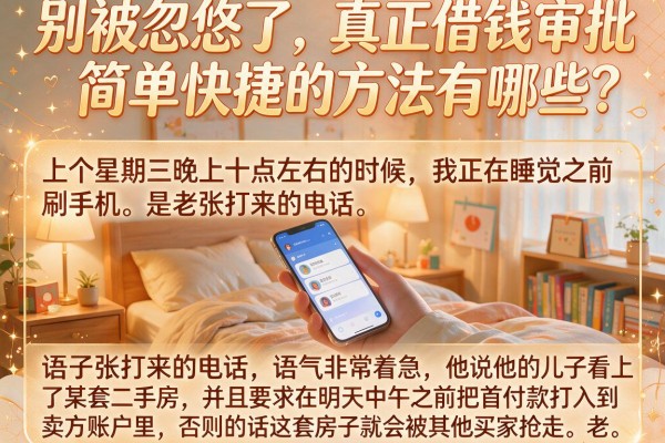 别被忽悠了，真正借钱审批简单快捷的方法有哪些？