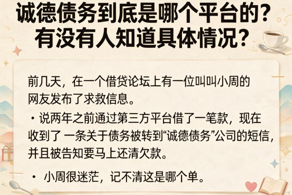 诚德债务到底是哪个平台的？有没有人知道具体情况？