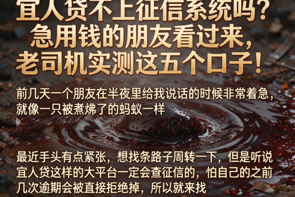 宜人贷不上征信系统吗？急用钱的朋友看过来，老司机实测这五个口子！