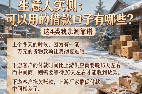生意人实测：可以用的借款口子有哪些？这4类我亲测靠谱