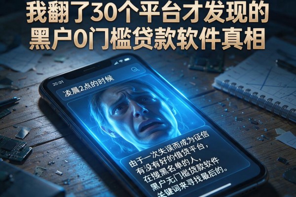 我翻了30个平台才发现的黑户0门槛贷款软件真相