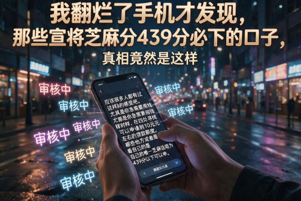 我翻烂了手机才发现，那些宣称芝麻分439分必下的口子，真相竟然是这样