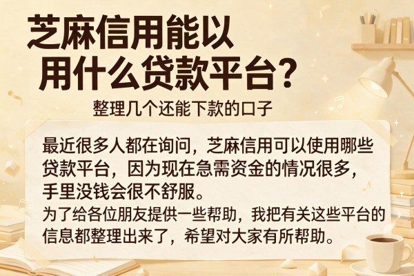 芝麻信用能用什么贷款平台？整理几个还能下款的口子