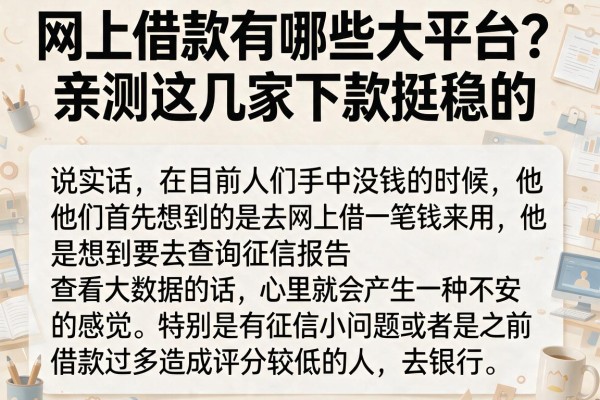 网上借款有哪些大平台？亲测这几家下款挺稳的