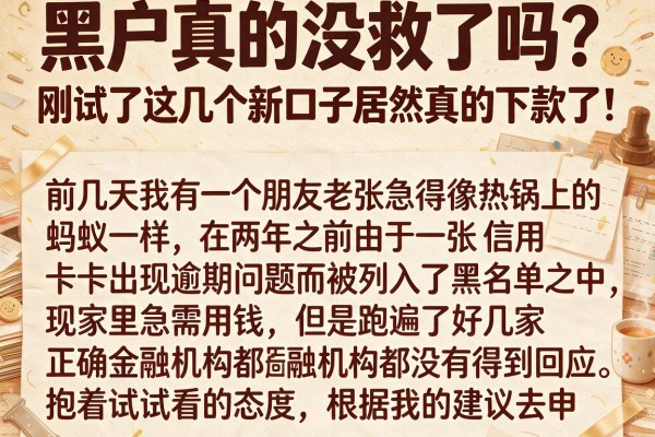 黑户真的没救了吗?刚试了这几个新口子居然真的下款了!