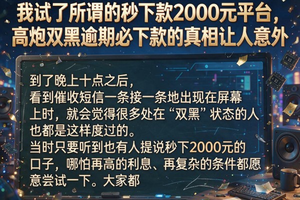 我试了所谓的秒下款2000元平台，高炮双黑逾期必下款的真相让人意外