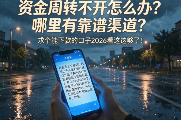 资金周转不开怎么办？哪里有靠谱渠道？求个能下款的口子2026看这就够了！