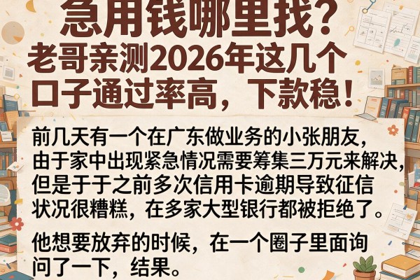 急用钱哪里找？老哥亲测2026年这几个口子通过率高，下款稳！