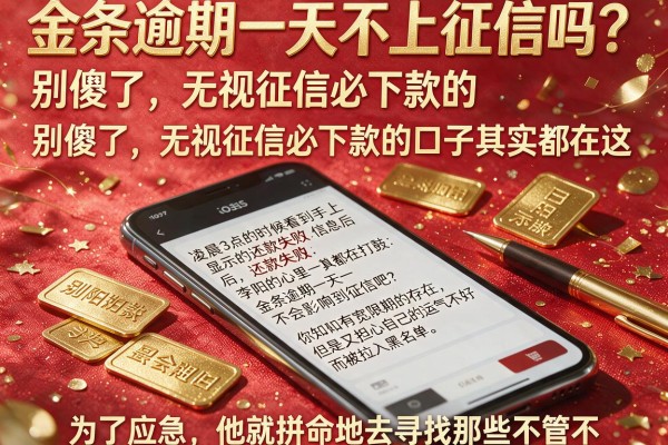 金条逾期一天不上征信吗？别傻了，无视征信必下款的口子其实都在这