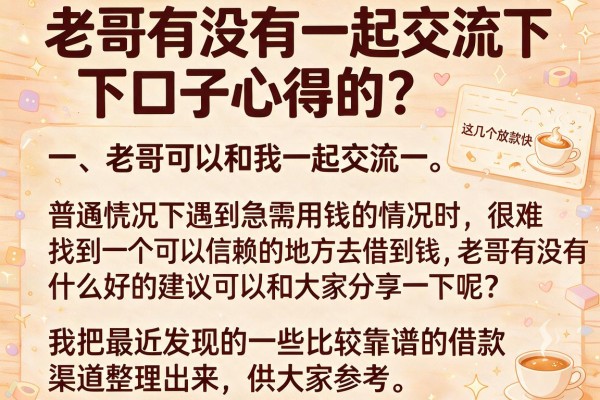 老哥有没有一起交流下口子心得的？这几个放款快