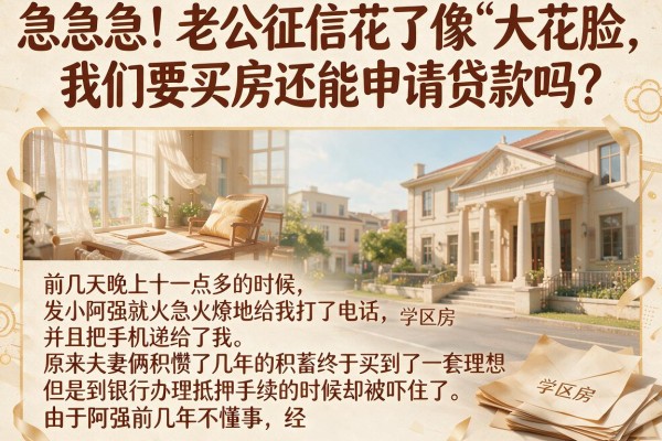 急急急！老公征信花了像“大花脸”，我们要买房还能申请贷款吗？
