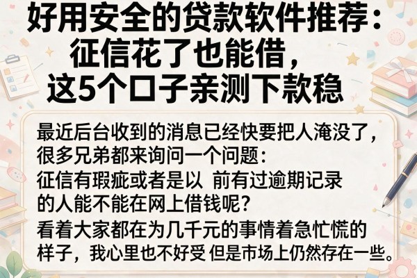 好用安全的贷款软件推荐：征信花了也能借，这5个口子亲测下款稳
