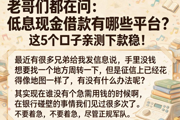 老哥们都在问：低息现金借款有哪些平台？这5个口子亲测下款稳！