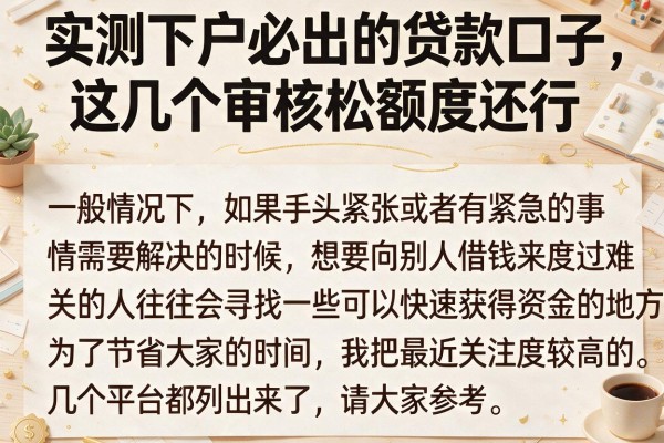 实测下户必出的贷款口子，这几个审核松额度还行
