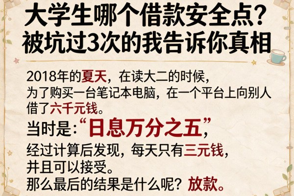 大学生哪个借款安全点？被坑过3次的我告诉你真相