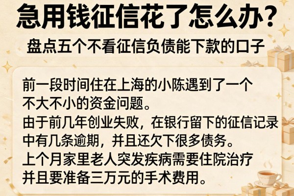 急用钱征信花了怎么办？盘点五个不看征信负债能下款的口子