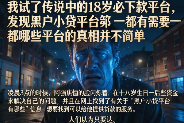 我试了传说中的18岁必下款平台，发现黑户小贷平台都有哪些平台的真相并不简单