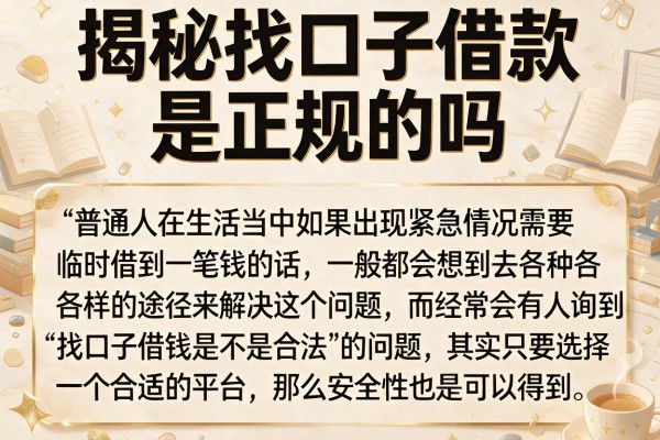 揭秘找口子借款是正规的吗，整理了几个靠谱的下款渠道
