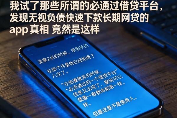 我试了那些所谓的必通过借贷平台,发现无视负债快速下款长期网贷的app真相竟然是这样