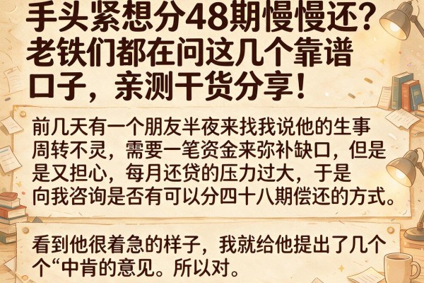 手头紧想分48期慢慢还？老铁们都在问这几个靠谱口子，亲测干货分享！
