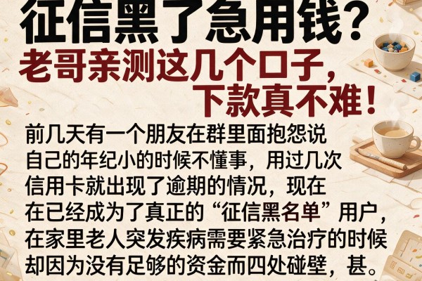 征信黑了急用钱？老哥亲测这几个口子，下款真不难！