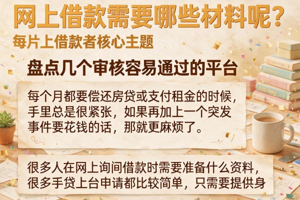 网上借款需要哪些材料呢？盘点几个审核容易通过的平台