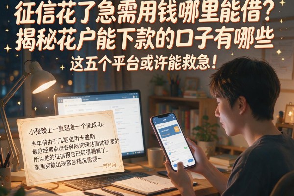征信花了急需用钱哪里能借？揭秘花户能下款的口子有哪些，这五个平台或许能救急！