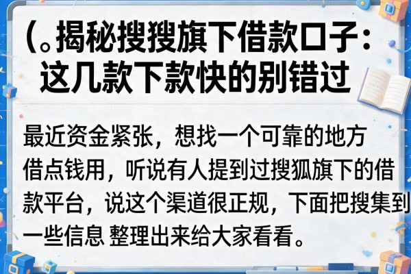 揭秘搜狗旗下借款口子：这几款下款快的别错过