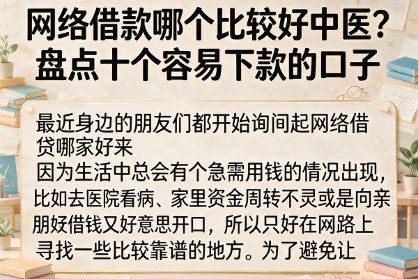 网络借款哪个比较好中医？盘点十个容易下款的口子