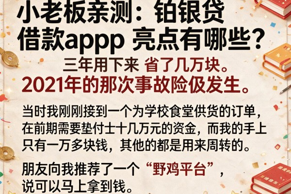 小老板亲测：铂银贷借款app亮点有哪些？三年用下来省了几万块
