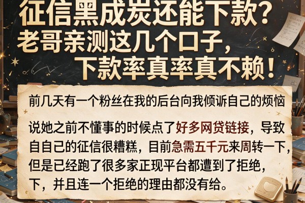 征信黑成炭还能下款？老哥亲测这几个口子，下款率真不赖！