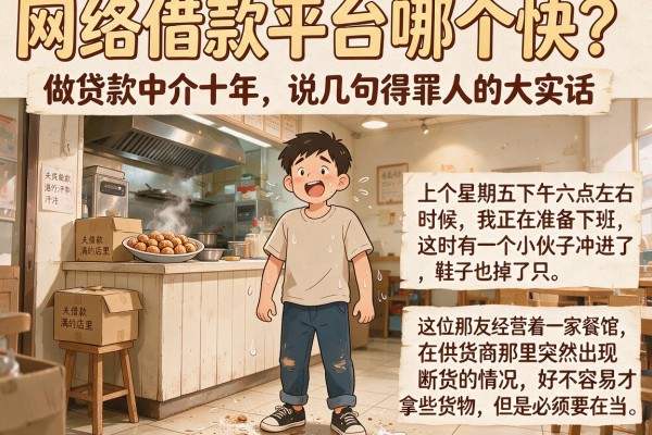 网络借款平台哪个快？做贷款中介十年，说几句得罪人的大实话