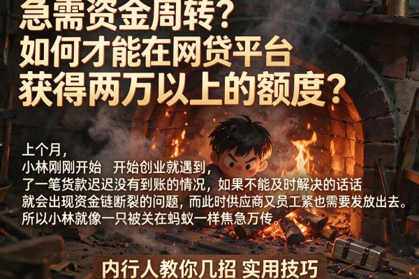 急需资金周转？如何才能在网贷平台获得两万以上的额度？内行人教你几招实用技巧