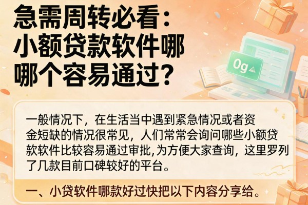 急需周转必看：小额贷款软件哪个容易通过？实测这十个