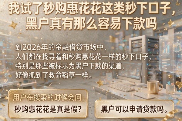 我试了秒购惠花花这类秒下口子，黑户真有那么容易下款吗