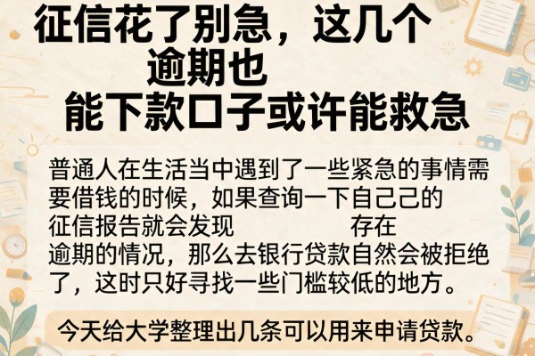 征信花了别急，这几个逾期也能下款口子或许能救急
