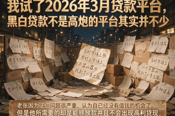 我试了2026年3月贷款平台，黑白贷款不是高炮的平台其实并不少