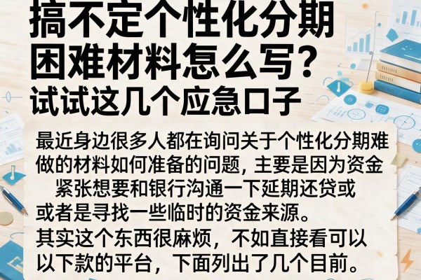 搞不定个性化分期困难材料怎么写？试试这几个应急口子