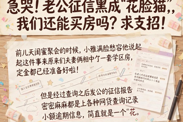 急哭！老公征信黑成“花脸猫”，我们还能买房吗？求支招！
