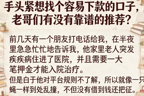 手头紧想找个容易下款的口子，老哥们有没有靠谱的推荐？_5