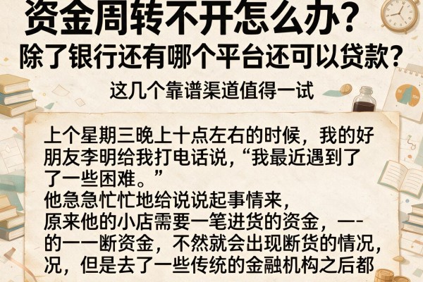 资金周转不开怎么办？除了银行还有哪个平台还可以贷款？这几个靠谱渠道值得一试