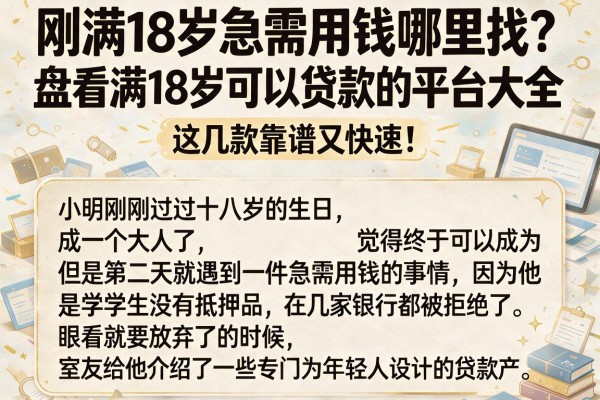 刚满18岁急需用钱哪里找？盘点满18岁可以贷款的平台大全，这几款靠谱又快速！